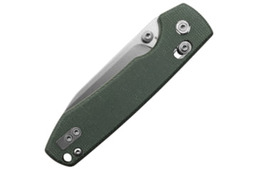 Image of Vosteed Raccoon Crossbar Lock Folding Knife, 3.25in, 14C28N, Satin Drop Point Blade, Green Micarta Handle, RCCB32VTMN