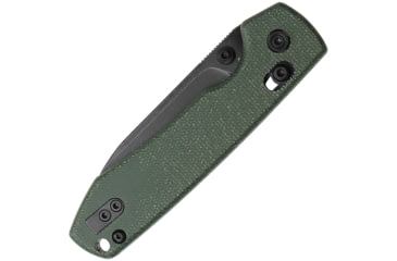 Image of Vosteed Raccoon Folding Knife, 3.25in, 14C28N, Black Stonewash Drop Point Blade, Green Canvas Micarta Handle, RCCB32VPMN