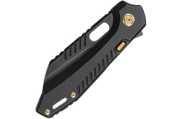Image of Vosteed RSKAOS Top BSW Sheepsfoot Folding Knife, 5in Closed, 3.5in Black Stonewash Bohler M390 SS Sheepsfoot Blade, Black PVD Coated Titanium Handle, MHET3