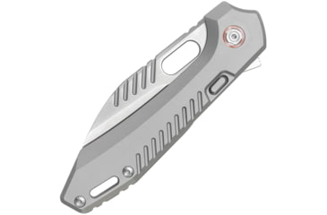 Image of Vosteed RSKAOS Top Satin Wharncliffe Folding Knife, 5in Closed, 3.5in Satin Bohler M390 SS Wharncliffe Blade, Gray Satin Titanium Handle, MHET2