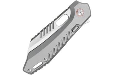 Image of Vosteed RSKAOS Top Satin Sheepsfoot Folding Knife, 5in Closed, 3.5in Satin Bohler M390 SS Sheepsfoot Blade, Gray Satin Titanium Handle, MHET4