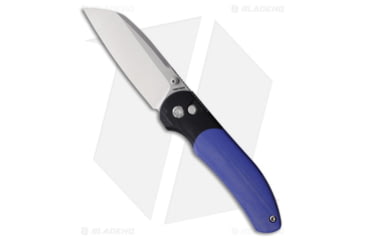 Image of Vosteed Thornton Trek Folding Knife, 3.18in, Sandvik 14C28N, Sheepsfoot Blade, G10 Black/Blue Handle, Steel/Black/Blue, 7.52in, BHQ-195813