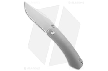 Image of Vosteed Vallhund Folding Knife, 3.02in, CPM S35VN Stainless Steel, Clip Point Blade, Titanium Gray Handle, Gray/Gray, 6.90in, BHQ-216791