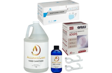 Image of Vtrap Disposable Medical Mask, Box of 50 &amp; Box of 40, w/ 1gal and 8oz Hand Sanitizers, NoTouch Keyring