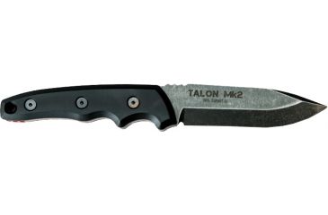 Image of Vulture Equipment Works 4.25in Stainless Steel Blade Talon Mk2 Fixed Blade Knife w/Black Stone Wash Finish, Dark Grey VEW-FBT-Mk2-BSW