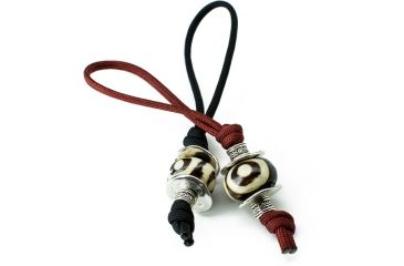 Image of Vulture Equipment Works Bone Bead Lanyard Black Cord, BullsEye, VEW-Bead-BE-B
