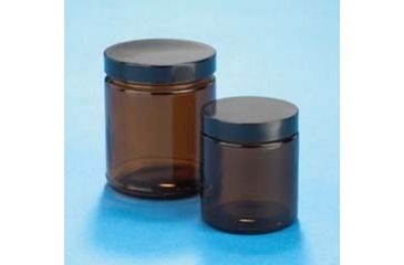 Image of VWR Amber Glass Jars, Wide Mouth VW5420663V21 Convenience Packs With Caps Attached