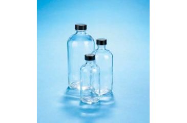 Image of VWR Boston Round Bottles, Clear, Narrow Mouth VW5110824C25 Bulk Packs With Unattached Caps In Bags