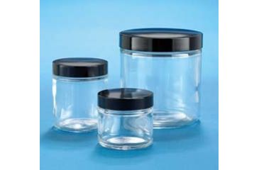 Image of VWR Clear Glass Jars, Wide Mouth VW5410870C21 Bulk Packs With Unattached Caps In Bags