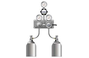 Image of VWR SG-900 Semiautomatic Switchover Manifolds for Noncorrosive and Corrosive Gases 4702671 Chrome-Plated Brass Manifolds