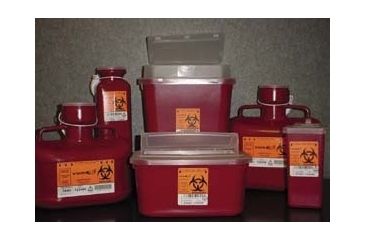 Image of VWR Sharps Container Systems Stackable Sharps Containers Large, Case of 10, Tortuous Path, 8707V