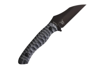 Image of Wachtman Knife &amp; Tool Kliff Flat Grind Fixed Blade Knife, 6.63in Overall, 2.75in Black Oxide 80CrV2 Carbon Steel Wharncliffe Blade, Black Canvas Micarta Handle, Kydex Sheath, K-B-F