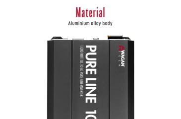 Image of Wagan Pure Line 1000W Pure Sine Inverter, ETL, Black, One Size, EL3804