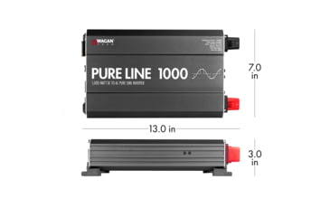 Image of Wagan Pure Line 1000W Pure Sine Inverter, ETL, Black, One Size, EL3804