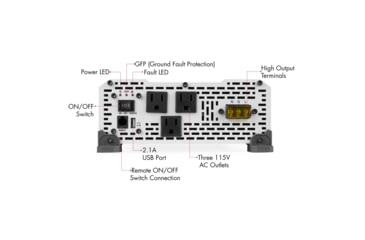 Image of Wagan Pure Line 2000W Pure Sine Inverter, ETL, Black, One Size, EL3808