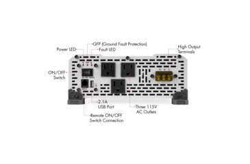 Image of Wagan Pure Line 3000W Pure Sine Inverter, ETL, Black, One Size, EL3810