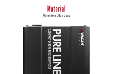 Image of Wagan Pure Line 3000W Pure Sine Inverter, ETL, Black, One Size, EL3810
