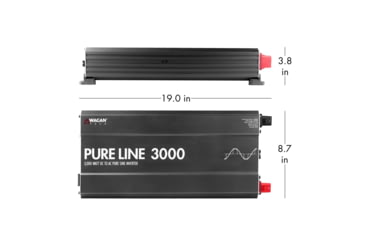 Image of Wagan Pure Line 3000W Pure Sine Inverter, ETL, Black, One Size, EL3810