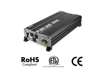 Image of Wagan Pure Line 3000W Pure Sine Inverter, ETL, Black, One Size, EL3810