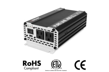 Image of Wagan Pure Line 400W Pure Sine Inverter, ETL, Black, One Size, EL3800