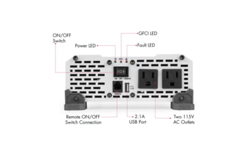 Image of Wagan Pure Line 700W Pure Sine Inverter, ETL, Black, One Size, EL3802