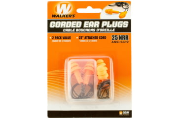 Image of Walkers Foam Ear Corded Plugs,Pack of 2 GWP-EPCORD-2PK