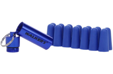 Image of Walkers Foam Ear Plug w/Orange Aluminum Carry Canister, 32 dB NRR, 7-Pairs, Blue, GWP-PLGCAN-YL