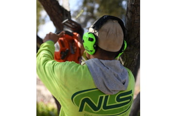 Image of Walkers Razor Digital Slim Electronic Low-Profile Headband Ear Muff w/2 Microphones, 23 dB, Hi Viz Green, GWP-RSEM-HVG