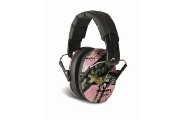 Image of Walkers Pro Low Profile Folding Earmuffs, Pink Mossy Oak Camo, GWP-FPM1-PKMO