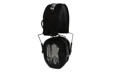 Image of Walkers Razor Freedom Series Ear Muffs, 23 dB NRR, Black Flag, GWP-RSEMFS-FLG