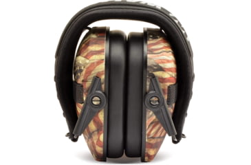Image of Walkers Razor Series Slim Shooter Folding Electronic Ear Muffs, 23 dB NRR, Flag, GWP-RSEM-BARM
