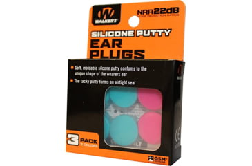Image of Walkers Silicon Putty Ear Plugs, 32 dB NRR, Pink/Teal, GWP-SILPLG-PKTL