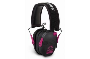 Image of Walkers Razor Series Slim Shooter Folding Electronic Ear Muffs, 23 dB NRR, Black/Pink, GWP-RSEM-PNK