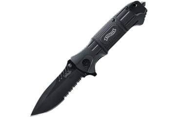 Image of Walther Black Tac Linerlock Folding Knife, Black aluminum handle, 5.0715-US