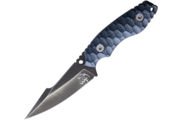 Image of Wander Tactical Barracuda Fixed Blade Knife, 4 Iron Washed finish blade, Blue sculpted micarta handle, BARRACUDA / IRON WASH / BLACK