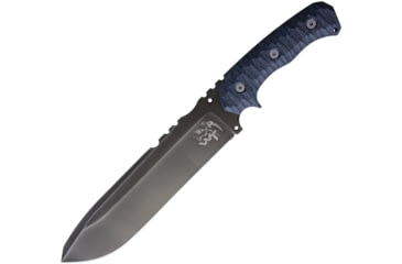 Image of Wander Tactical Godfather Knife, 16in Overall, 9.75in Iron Washed Finish D2 Tool Steel Blade, Black Sculpted Micarta Handle, Black Leather Sheath, WTK201
