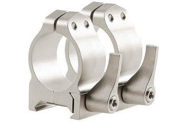 Image of Warne Maxima Steel Rings, 1in, Weaver/Picatinny, QD, High - Silver 202LS