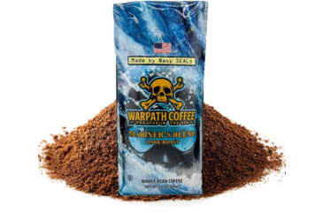 Image of Warpath Coffee Mariner's Blend Ground Coffee, Dark Roast, Black, 12 Ounce, 104, 104