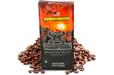 Image of Warpath Coffee Breakfast Blend Whole Bean Coffee, Medium Roast, Black, 2 Lb, 107
