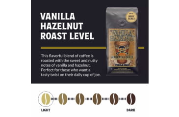 Image of Warpath Coffee Vanilla Hazelnut Whole Bean Coffee, Light Roast, Black, 12 ounce, 113, 113