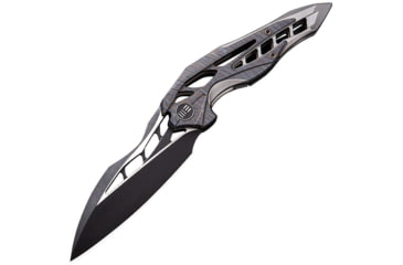 Image of We Knife Co Ltd Arrakis Framelock Folding Knife, 3.5in Bohler M390 stainless blade, Black, Flame anodized titanium handle, 906G