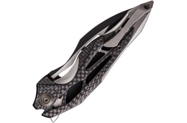 Image of We Knife Co Ltd Arrakis Framelock Folding Knife, 4.5in Closed, 3.5in Bohler M390 SS Blade, Gray Titanium Handle With Carbon Fiber Inlay, Pocket Clip, Black Stonewash And Satin Blade, Gray, 906CF-D