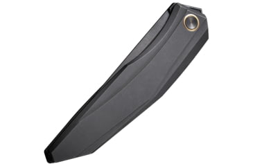 Image of We Knife Co Ltd Cybernetic Black Folding Knife, 5in Closed, 4in Black Stonewash CPM-20CV SS Blade, Black Stonewash Titanium Handle, Nylon Case, WE22033-1