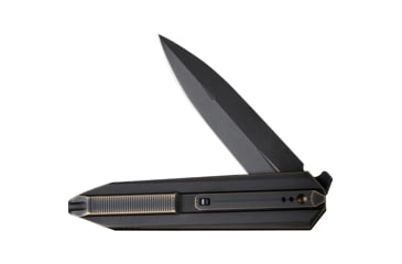 Image of We Knife Co Ltd Diatomic Bronze Ti Folding Knife, 4.75in Closed, 3.75in Black Stonewash CPM-20CV Dagger Blade, Black/Bronze Anodized Titanium Handle, Nylon Case, WE22032-1