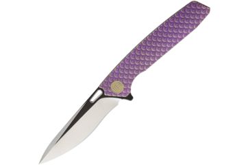 Image of We Knife Co Ltd Dragon Scale Purple Satin Folding Knife,4in,CPM S35VN Steel,Drop Point,Purple,Titanium Handle WE604N