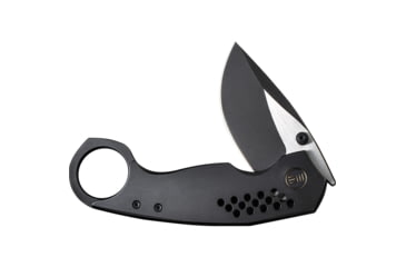 Image of We Knife Co Ltd Envisage BSW Folding Knife, 4.88in Closed, 2.38in Black Stonewash/Satin CPM-20CV Drop Point Blade, Black Stonewash Titanium Handle, Nylon Sheath, WE22013-2