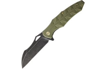Image of We Knife Co Ltd Green G10 Handle Black Stonewa Folding Knife,4in,D2 Tool Steel,Sheepsfoot,Black Stonewash,Green,G10 Handle WE701A