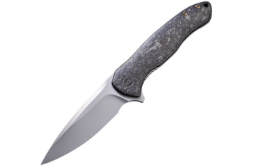 Image of We Knife Co Ltd Kitefin Framelock CF Folding Knife, 3.25 bead blast finish CPM S35VN stainless blade, Shredded carbon fiber handle with gray titanium ba, 2001B