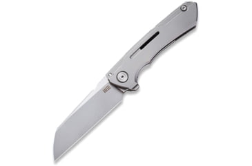 Image of We Knife Co Ltd Mini Buster Framelock Gray Folding Knife, 3.5 bead blast finish CPM-20CV stainless blade, Gray titanium handle, 2003A