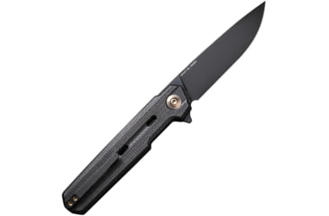 Image of We Knife Co Ltd Navo Black Micarta Folding Knife, 4.5in Closed, 3.25in Black Stonewash CPM-20CV Stainless Steel Blade, Black Canvas Micarta Handle, Nylon Case, WE22026-1
